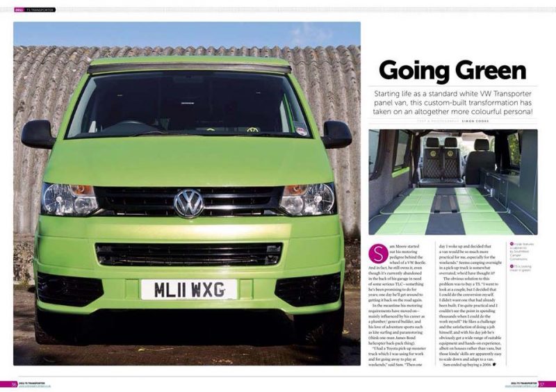 VW T5 T5.1 Custom Conversion in RS Green